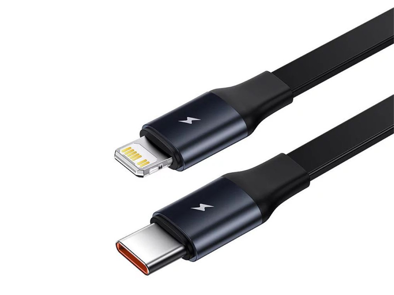 BASEUS Enjoyment autós töltő + 2 kábel USB-C + Lightning 3A, 30W (fekete)